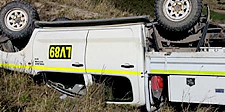 Photo of a small vehicle rolling over