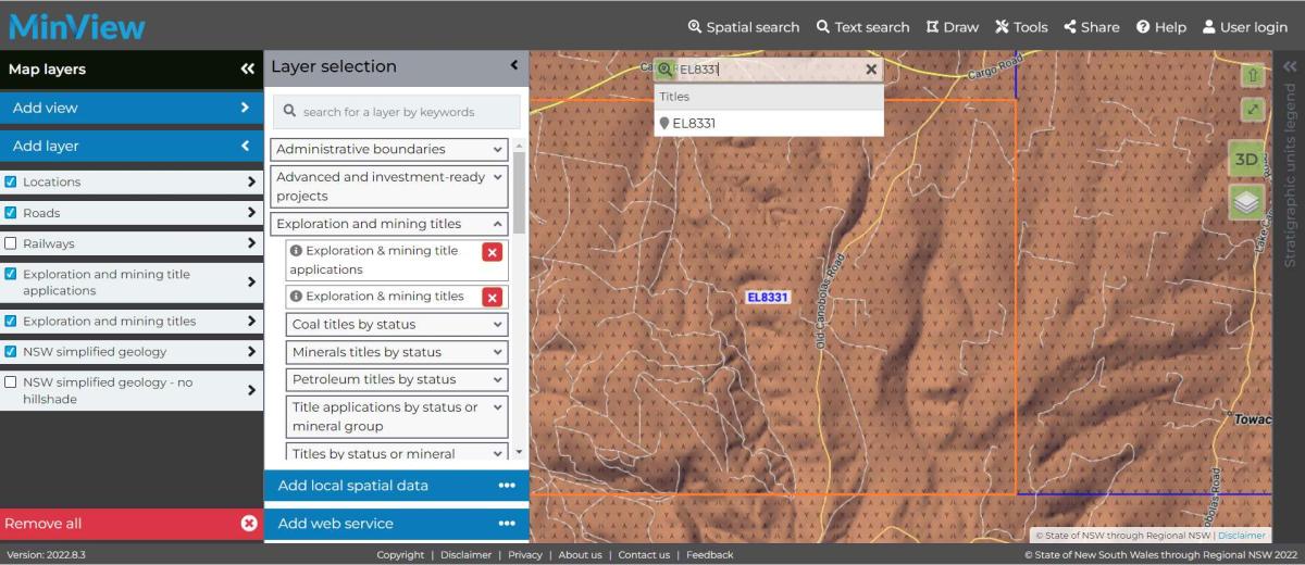 Address search function in MinView