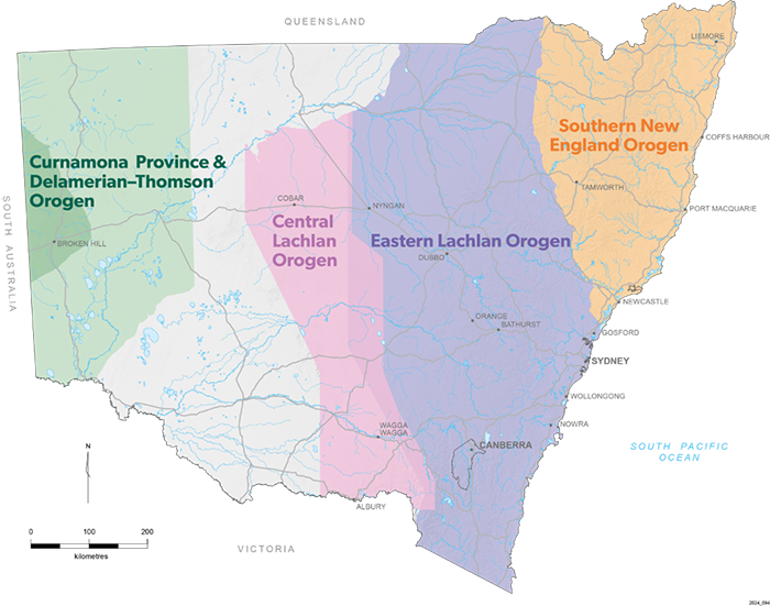 Map showing the study areas for each mineral potential data package.