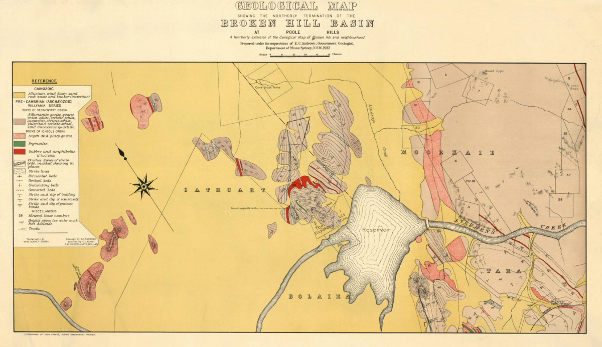 Map of broken hill geology 1922